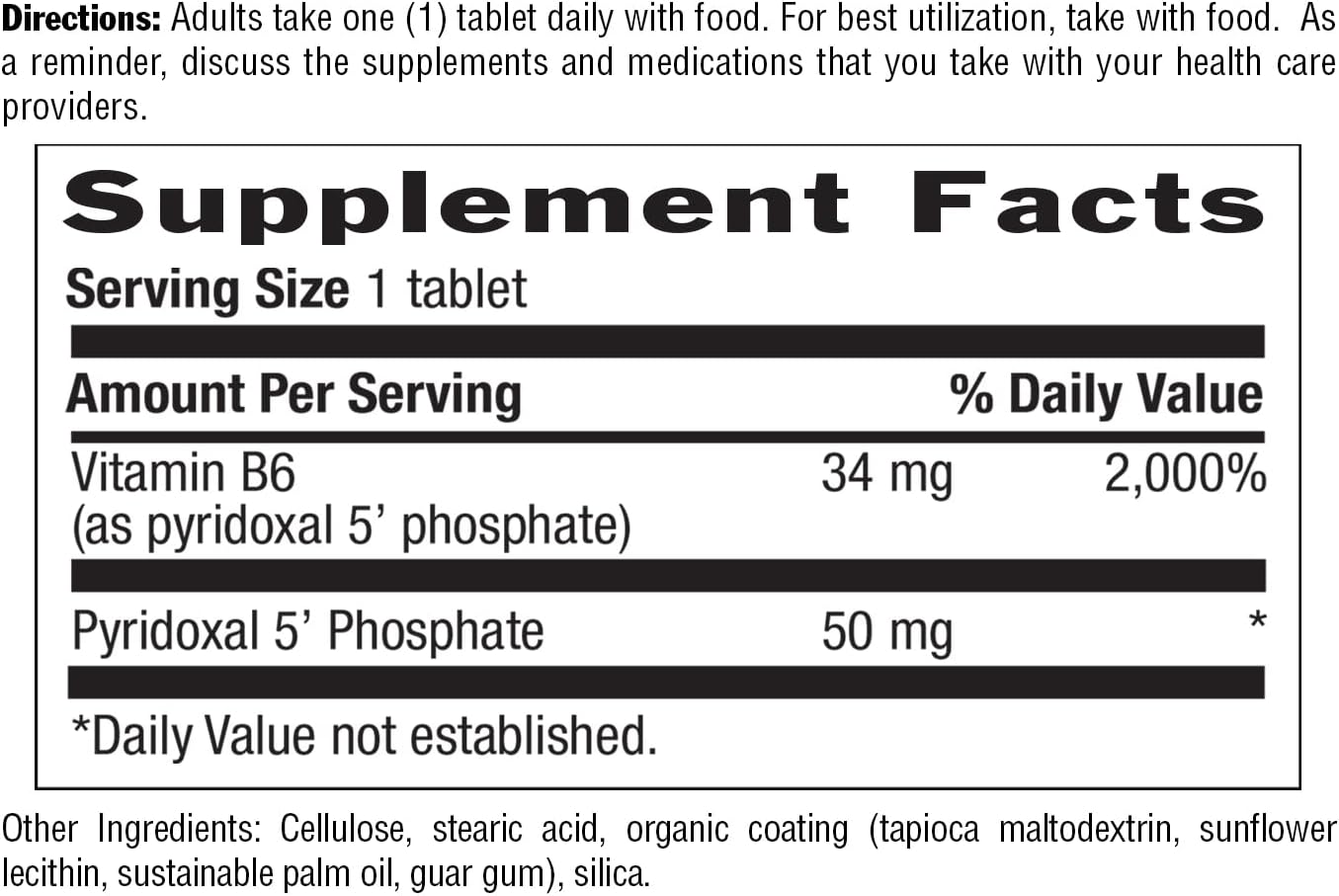 Country Life P-5-P Vitamina B6 – Piridoxal-5-Fosfato Bioactivo – 100 Cápsulas