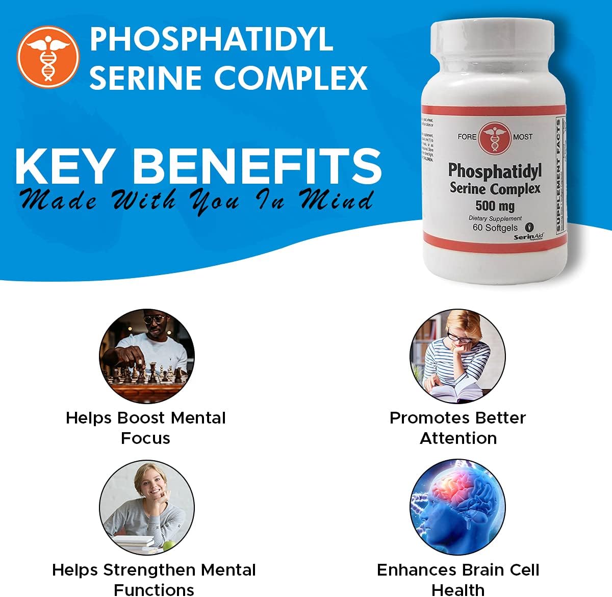 Holistic Health Complejo de Fosfatidilserina - 60 Cápsulas Blandas