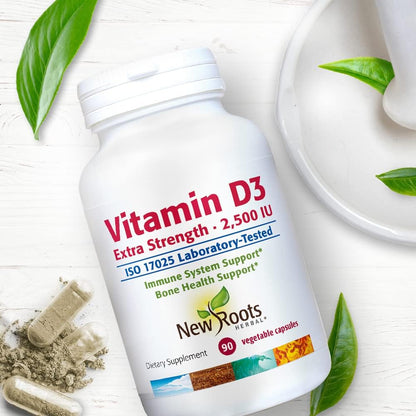 NEW ROOTS HERBAL Vitamin D3 2,500 IU (62.5 – El funcionamiento normal del sistema inmunitario. – Image 5