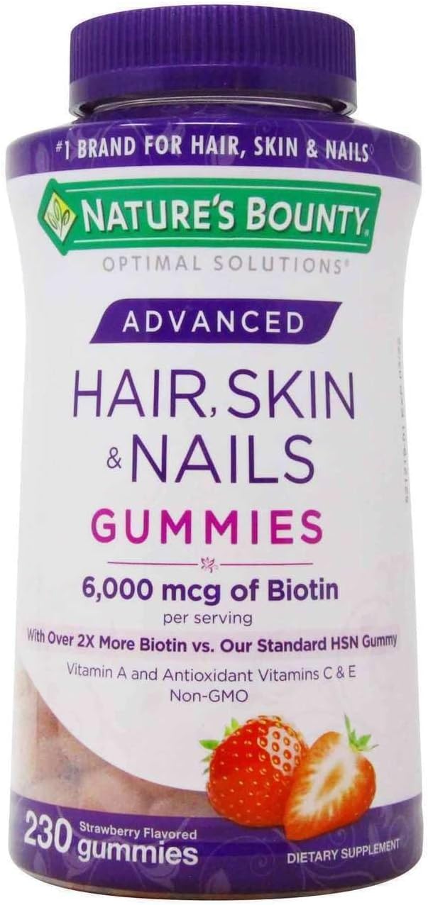 Nature's Bounty Hair, Skin & Nails Rapid Gummies con Biotina y Argán - 230 Gominolas