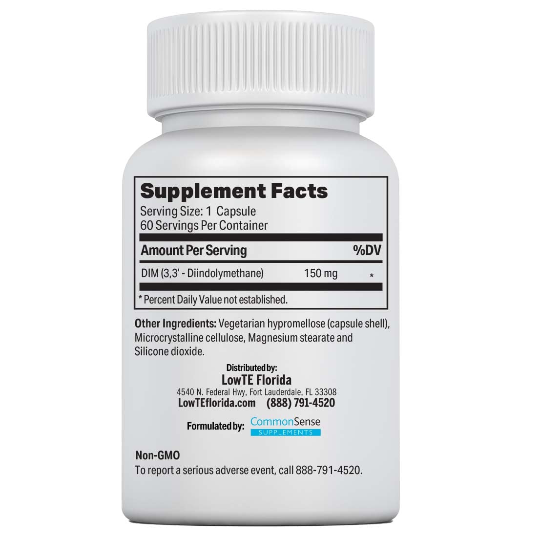 LowTE Florida DIM 150 mg – Suplemento de bienestar diario para mujeres 60+