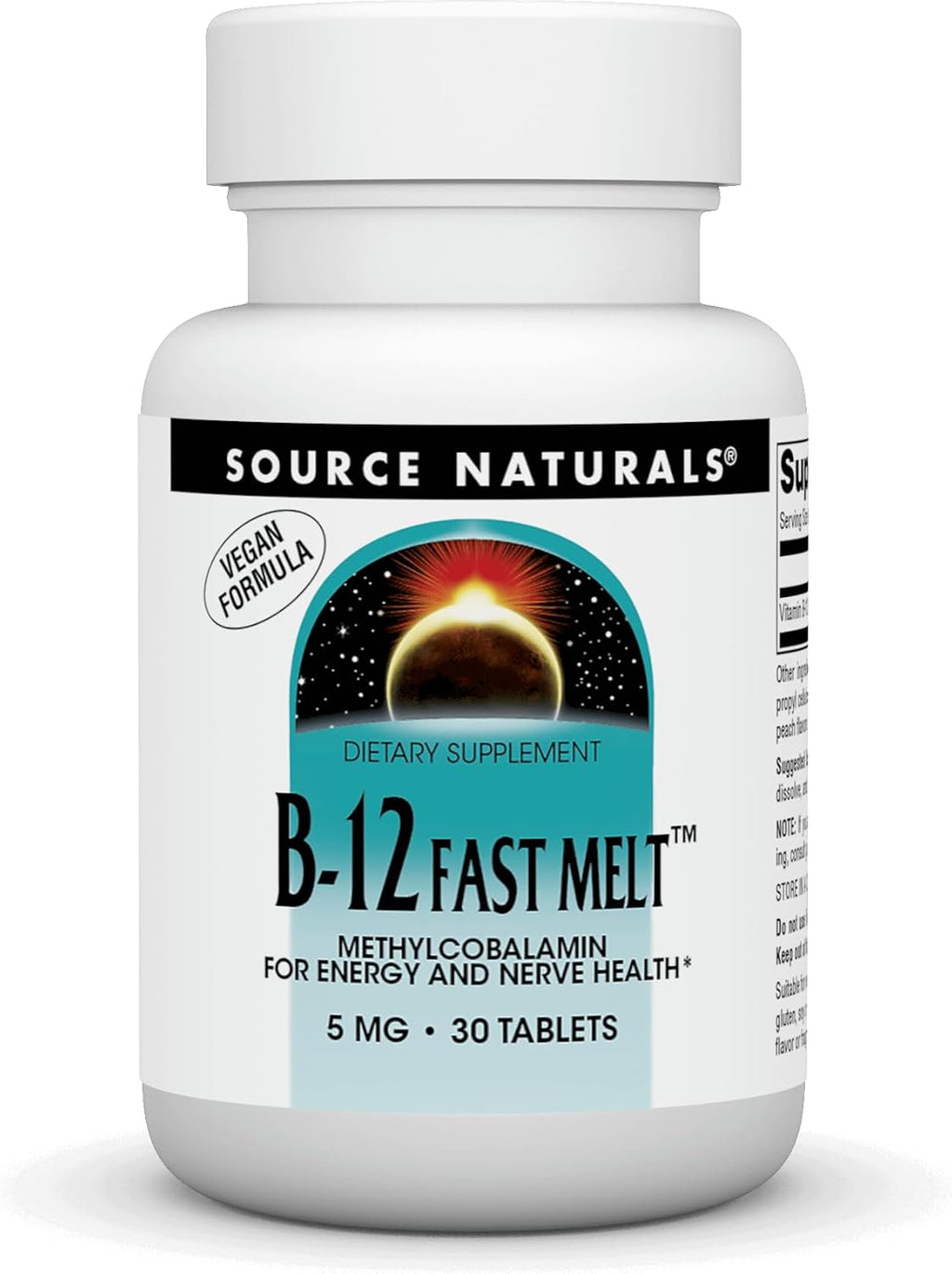 Source Naturals Vitamina B-12 5 mg - 30 Comprimidos Veganos de Disolución Rápida