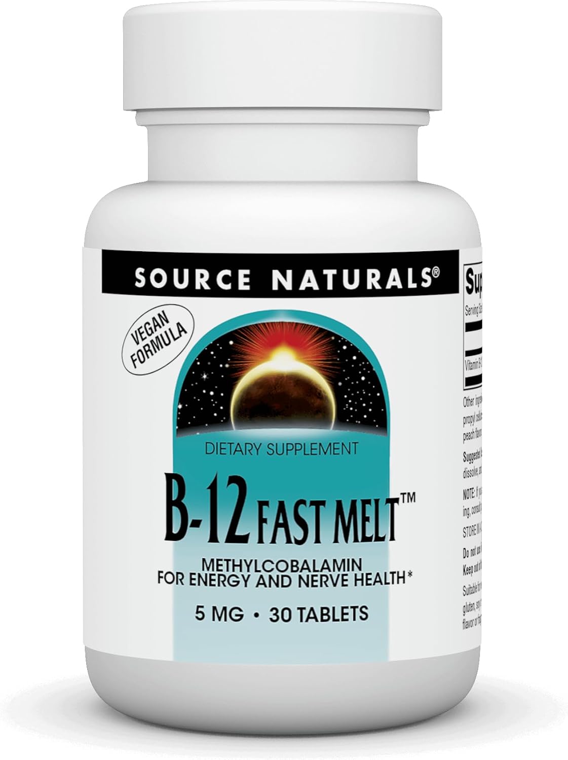 Source Naturals Vitamina B-12 5 mg - 30 Comprimidos Veganos de Disolución Rápida