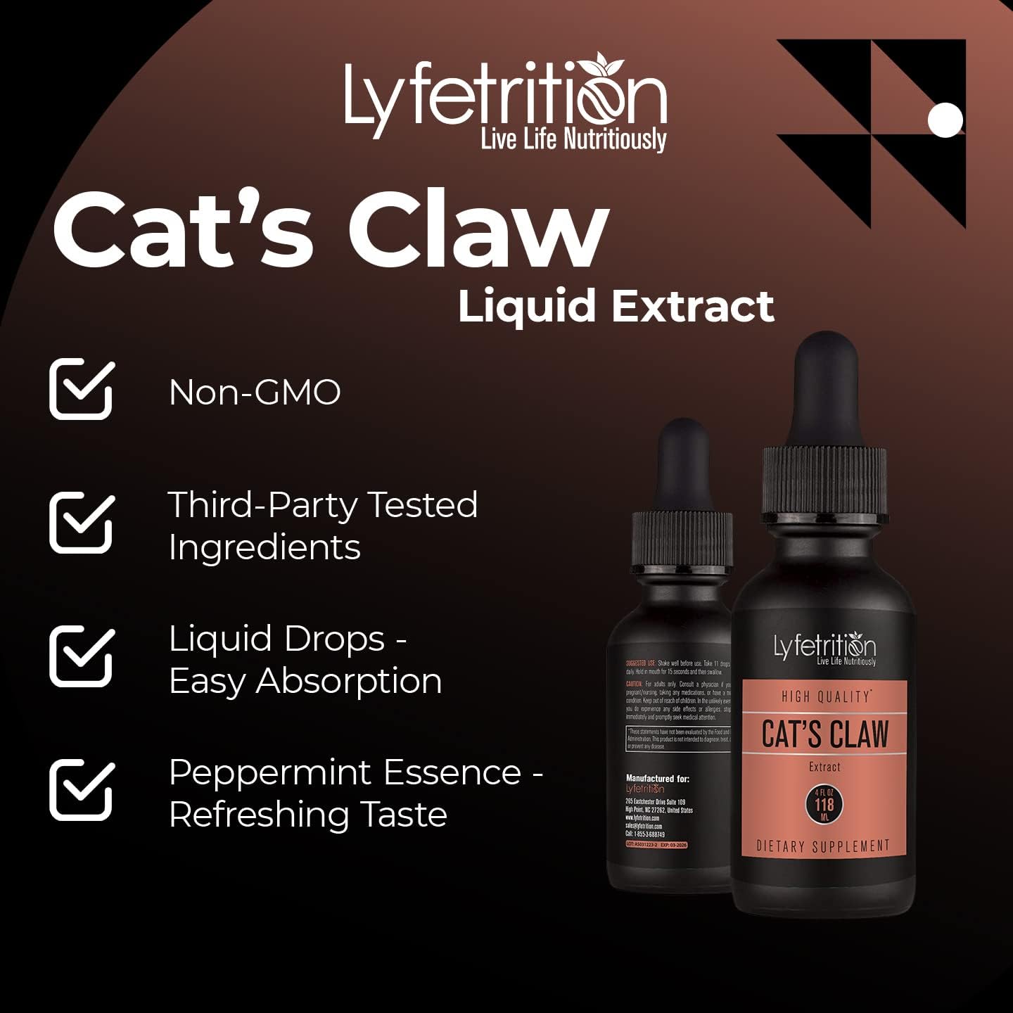 Extracto de Uña de Gato 540mg, 118ml (4 oz) - Líquido de Rápida Absorción