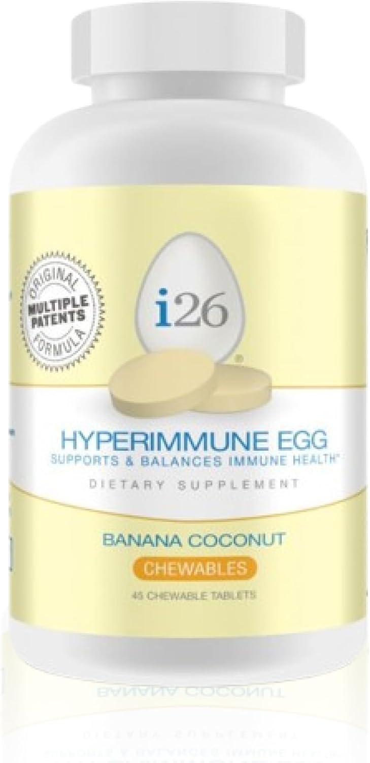 Youngevity i26 Hyperimmune Egg IgY Max Banana Coconut - 45 Comprimidos Masticables
