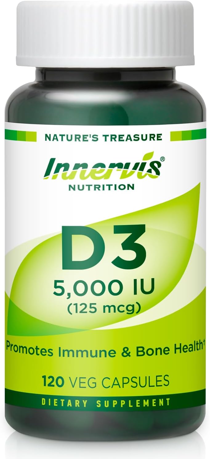 Vitamina D3 5000 IU – 120 Cápsulas Vegetales – Innervisnutrition