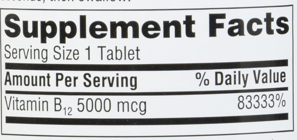 Vitamina B12 2500 mcg Sublingual - Metilcobalamina - Member's Mark (300 comprimidos)