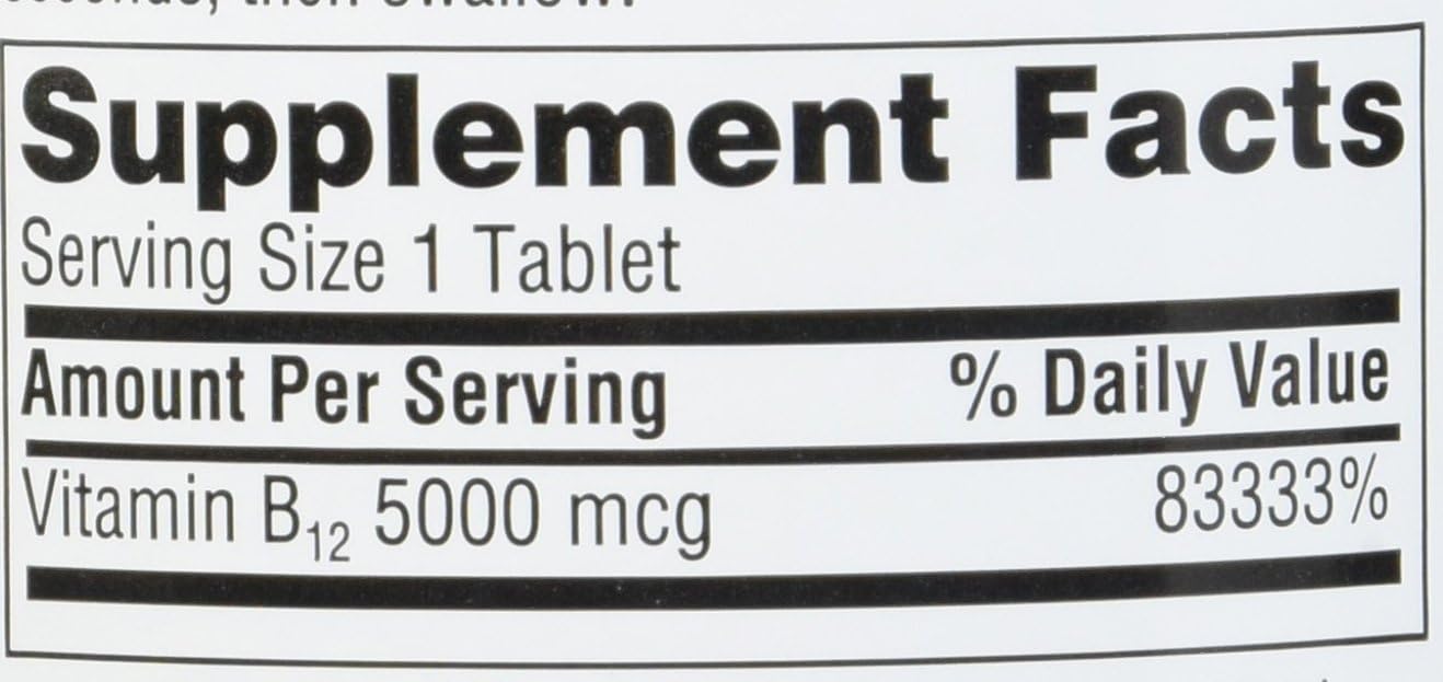 Vitamina B12 2500 mcg Sublingual - Metilcobalamina - Member's Mark (300 comprimidos)