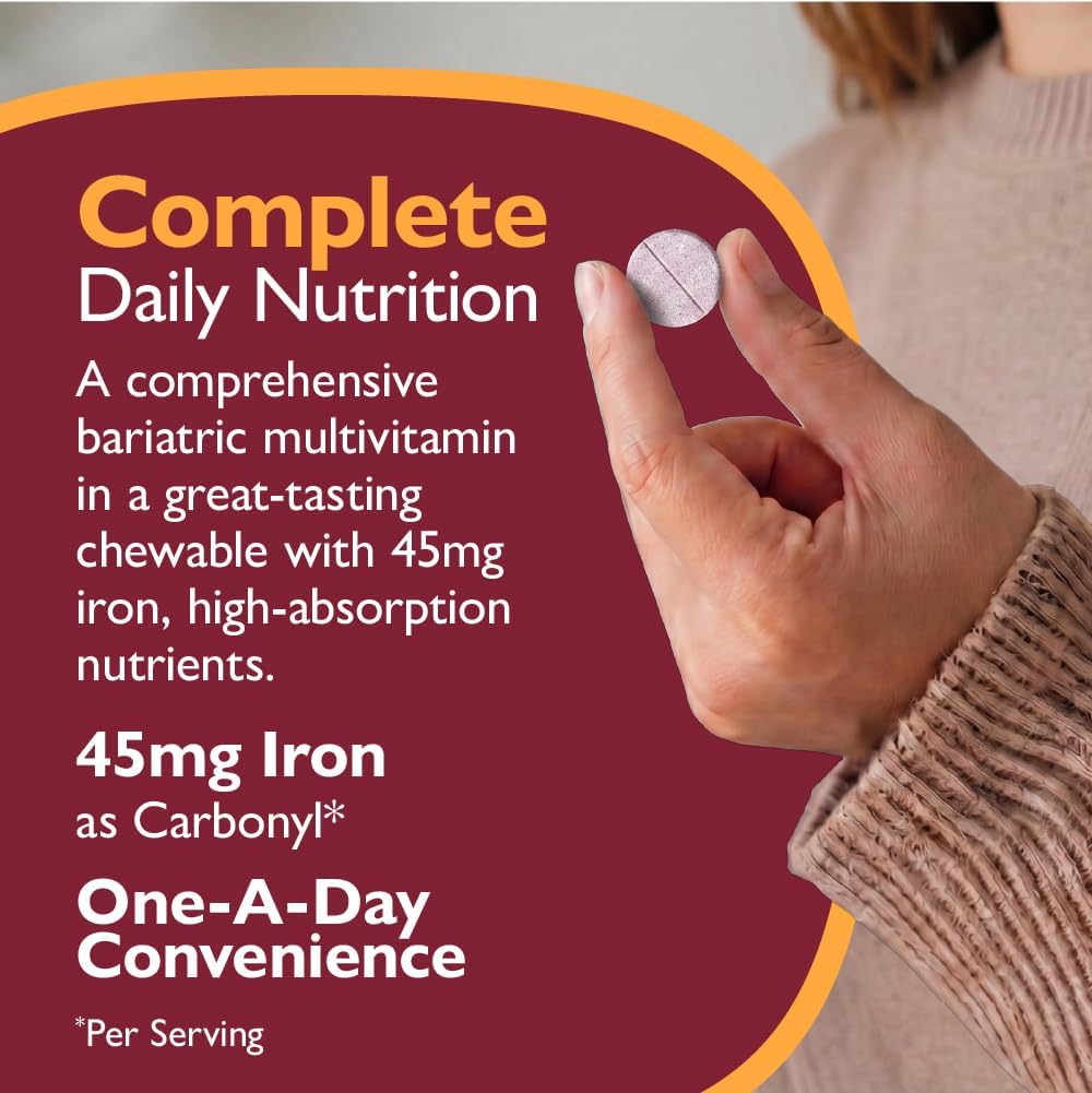 CelebrateONE 45 Multivitamínico Bariátrico con Hierro (45 mg) - 30 Comprimibles Sabor Cereza
