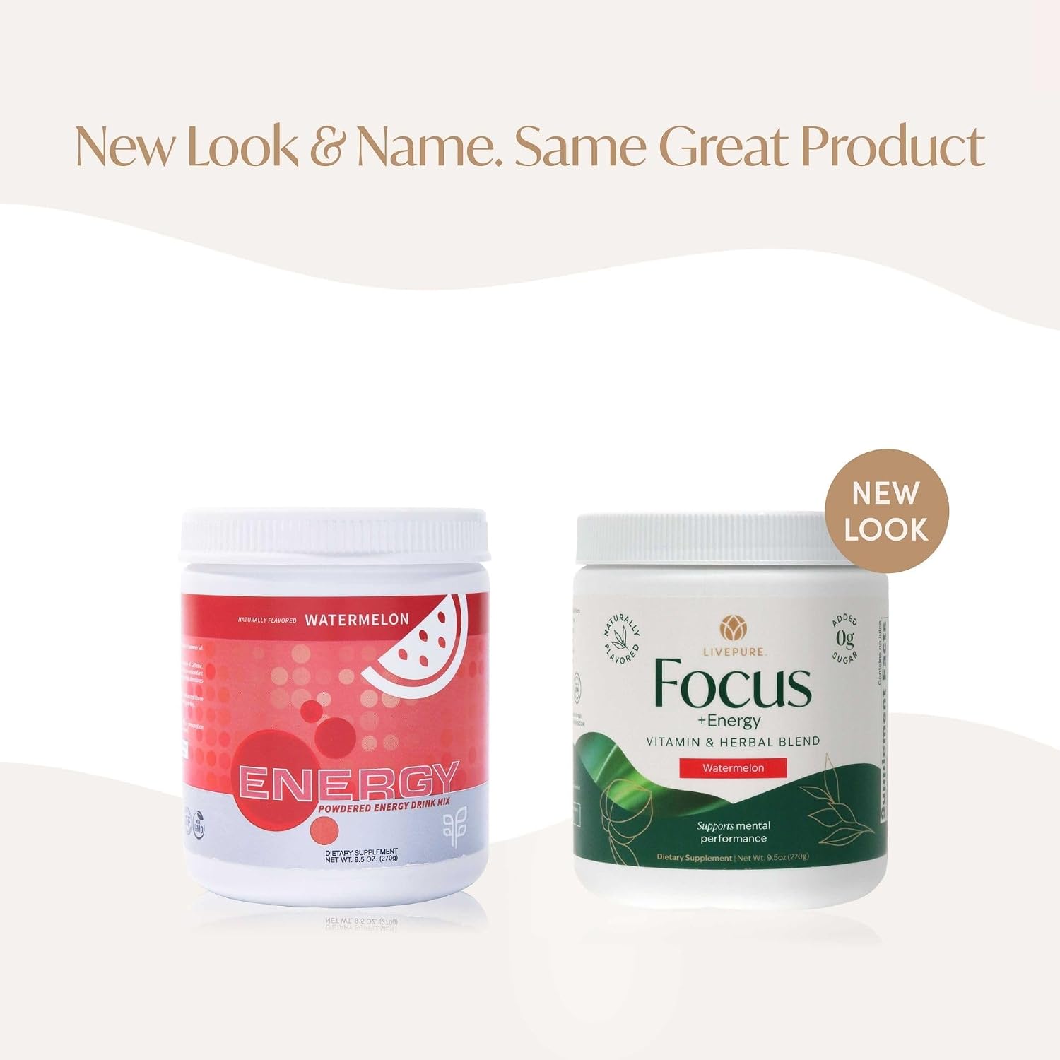 PURE Focus + Energy Mezcla para Bebida | Cafeína Natural y Antioxidantes | Apoya la Alerta y Energía | Sin Azúcar | 269 g | Sabor Sandía