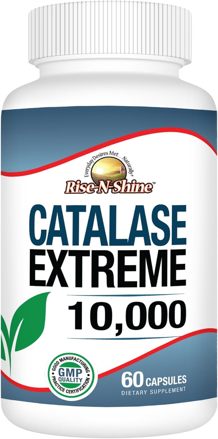 Rise-N-Shine Catalase Extreme 10,000 con Saw Palmetto, Biotina, Fo-Ti, PABA - Suplemento para el Cabello - 60 Cápsulas