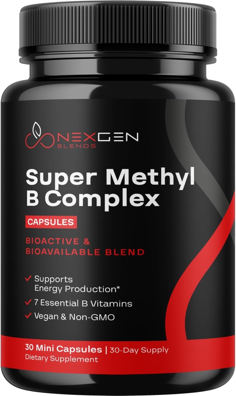 Complejo B Metilado - Suplemento de Vitaminas B con Metilfolato y Metilcobalamina, 30 Cápsulas