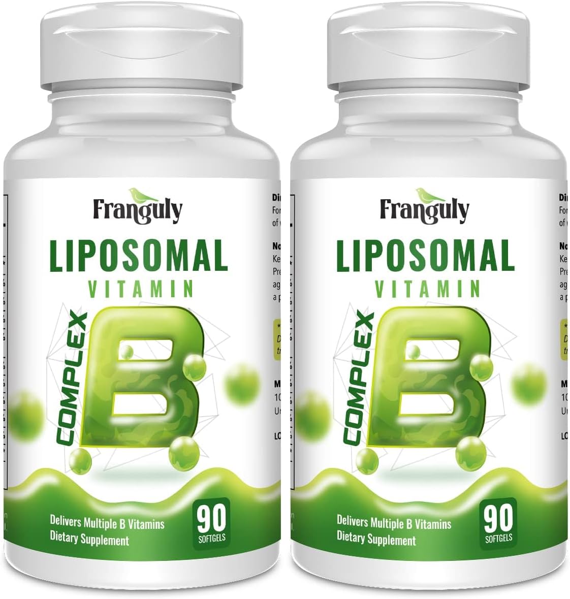 Liposomal B Complex for High Absorption Methylated B12, L-Methylfolate (5-MTHF), Full Active B Vitamins with Choline Inositol - Energy, Metabolism, Brain & Heart Support, Vegan, Non-GMO, 3 Month Supply