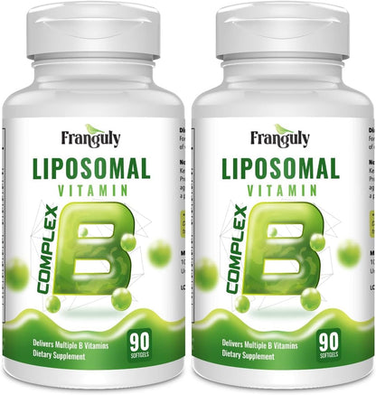 Liposomal B Complex for High Absorption Methylated B12, L-Methylfolate (5-MTHF), Full Active B Vitamins with Choline Inositol - Energy, Metabolism, Brain & Heart Support, Vegan, Non-GMO, 3 Month Supply