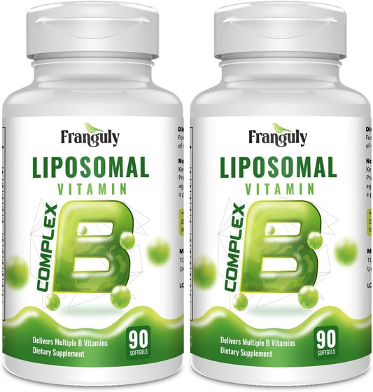Liposomal B Complex for High Absorption Methylated B12, L-Methylfolate (5-MTHF), Full Active B Vitamins with Choline Inositol - Energy, Metabolism, Brain & Heart Support, Vegan, Non-GMO, 3 Month Supply