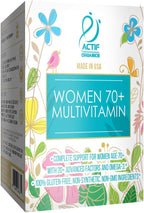 ACTIF Multivitamínico Orgánico para Mujeres de 70+ Años con Omega-3 y Más de 20 Factores Avanzados, No Transgénico, Hecho en EE. UU., 90 Cápsulas