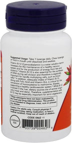 NOW Foods B-12, 5000mcg con Ácido Fólico, 60 Comprimidos (Pack de 6)