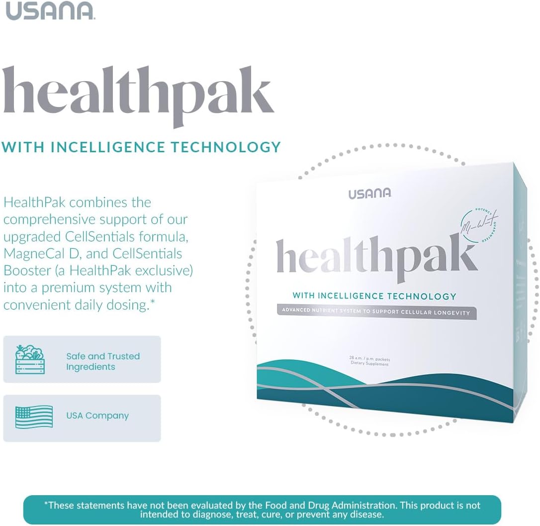 USANA HealthPak con Tecnología InCelligence - Paquetes diarios AM/PM - 56 sobres (28 días)