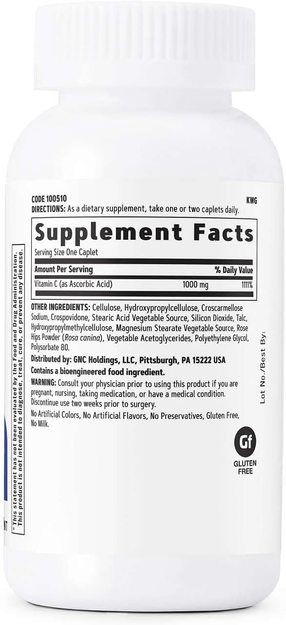 GNC Vitamina C 1000 mg, 100 Caplets