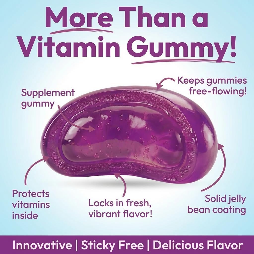 Human Beanz Multivitamin Jelly Bean Gummies para Niños con Zinc - 120 Gominolas Sabor Berry Blast