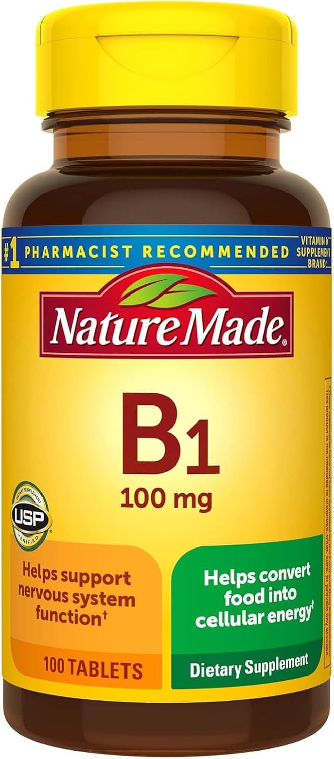 Nature Made Vitamina B-1 100 mg, 100 Comprimidos (Paquete de 3)