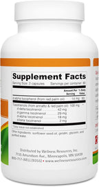 Wellness Resources Daily Super E Tocotrienol Complex - Full Spectrum Vitamin E, 180 Capsules