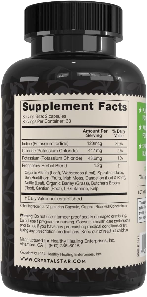 Crystal Star Ocean Minerals - Marine Mineral Supplement, 60 Capsules