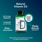 Puori Vitamina D3 2500 IU - 240 Cápsulas Blandas