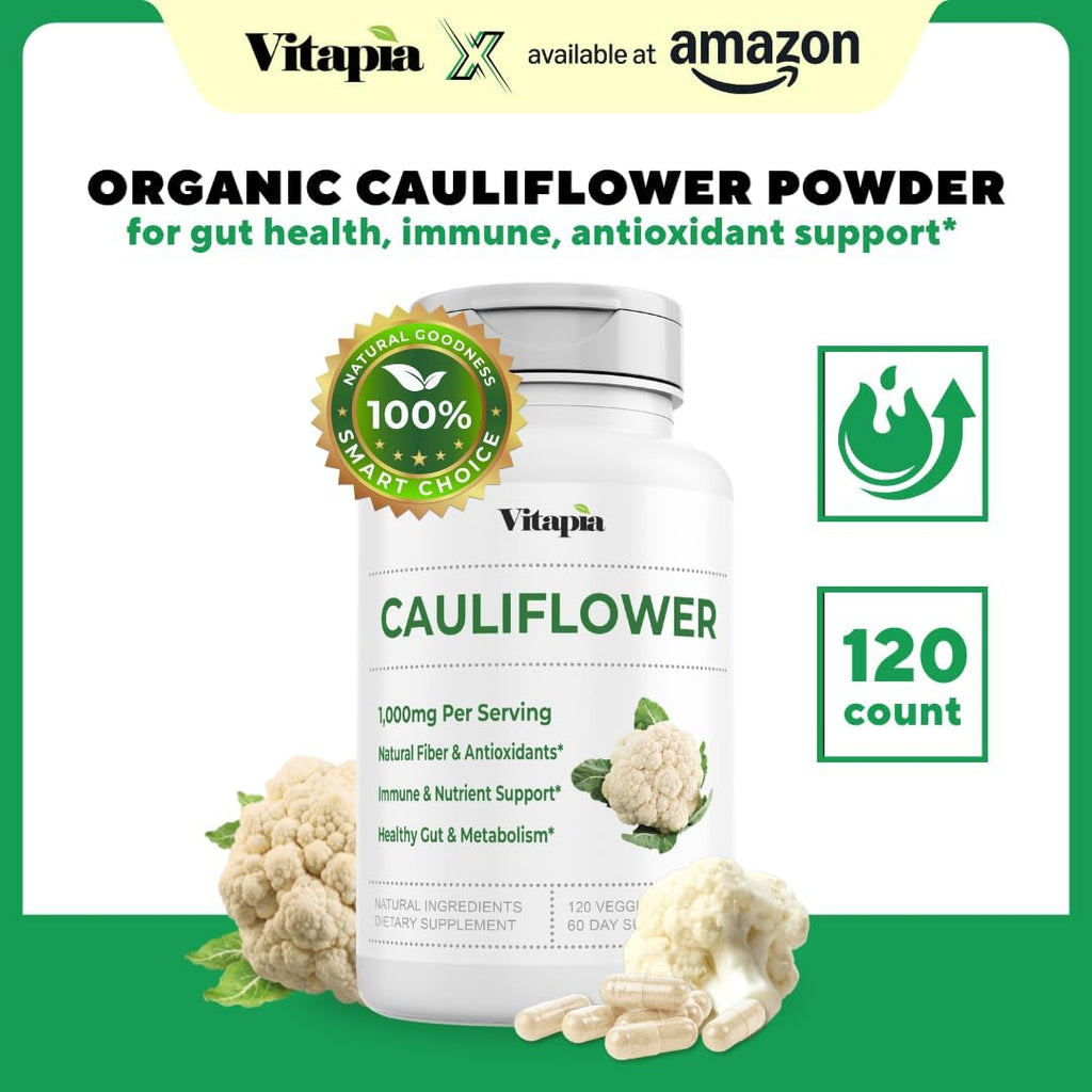 Vitapia Coliflor Orgánica Superalimento - 120 Cápsulas Vegetales