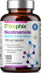biophix B-3 Nicotinamida 500 mg 180 Cápsulas - Fórmula de Niacina Sin Enrojecimiento