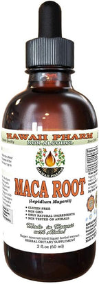Hawaii Pharm Extracto Líquido de Raíz de Maca sin Alcohol, Grado Profesional, 2 oz (60 ml)