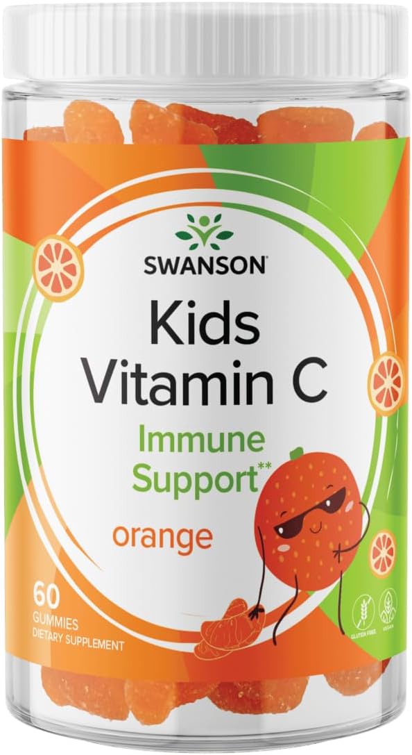 Swanson Kids Gummies de Vitamina C - 60 Gomitas Sabor Naranja