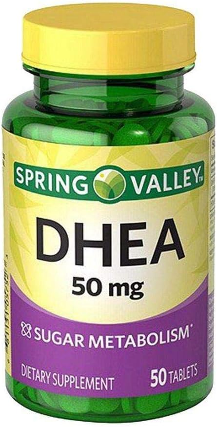 Spring Valley DHEA 50 mg - Dietary Supplement for Metabolism and Vitality - 50 Tablets