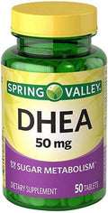 Spring Valley DHEA 50 mg - Dietary Supplement for Metabolism and Vitality - 50 Tablets