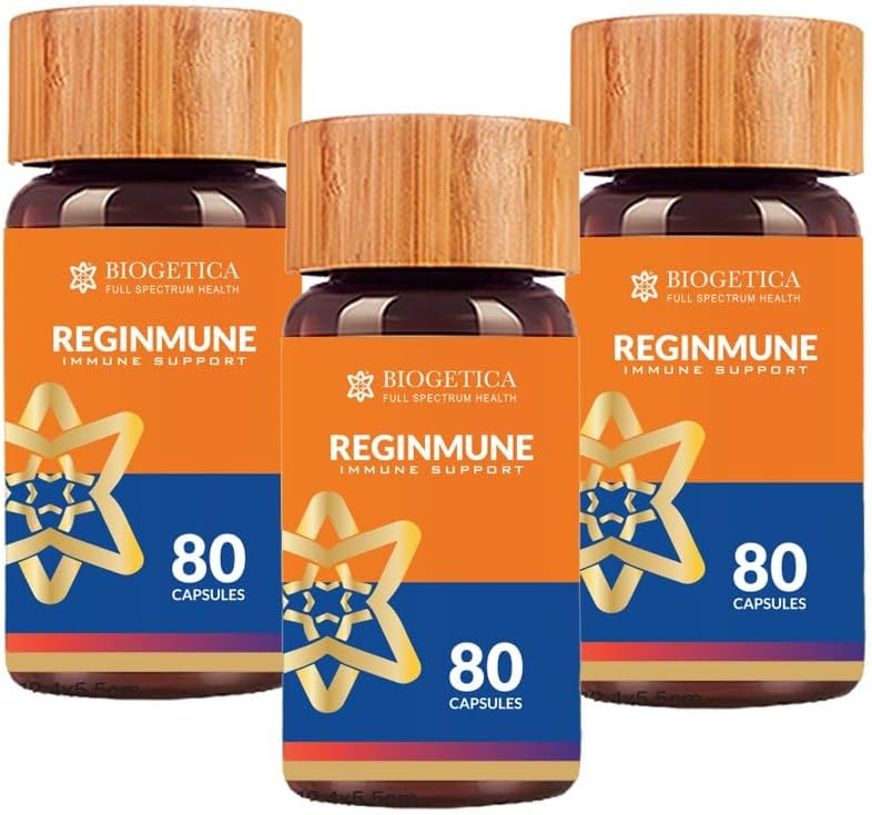 Biogetica Reginmune - Complemento alimenticio con Zinc, Magnesio, Equinácea y Aloe Vera - 240 cápsulas (3x80)