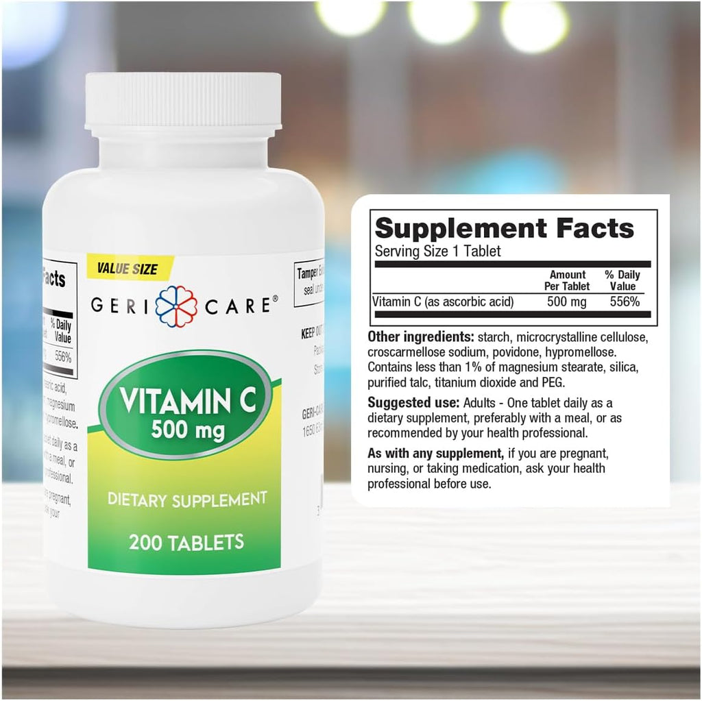 GeriCare Vitamina C 500 mg, 200 Comprimidos