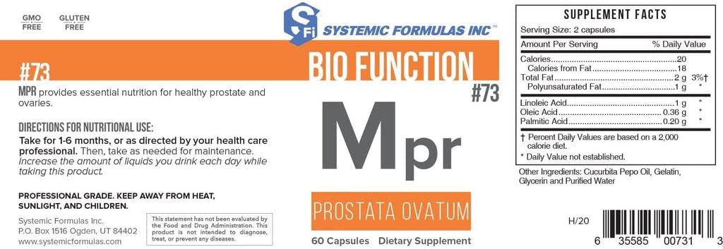 Systemic Formulas Mpr – Próstata Ovatum 60 Cápsulas Bio Función #73