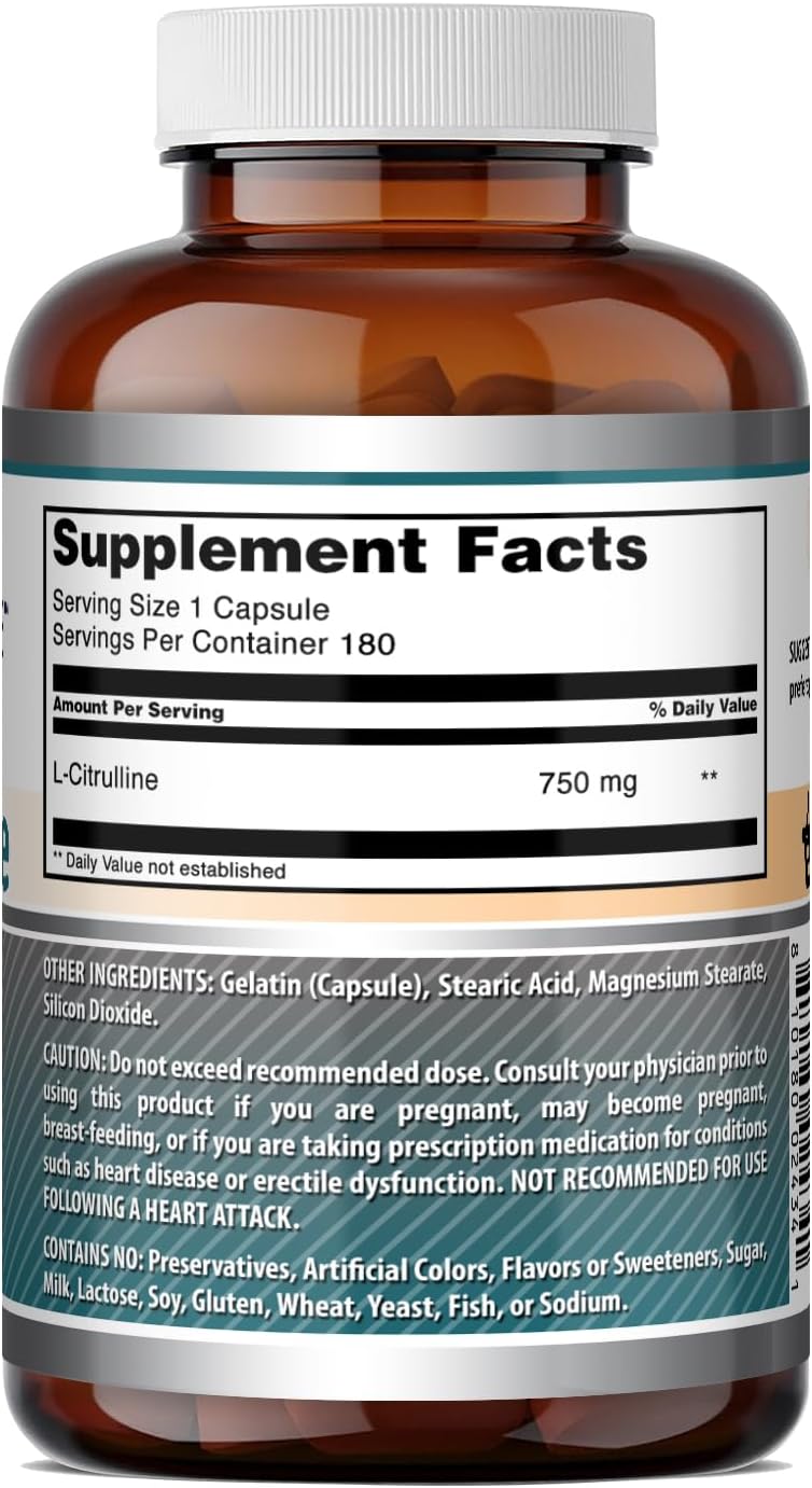 Amazing Formulas L-Citrulline 750 mg, 180 Cápsulas
