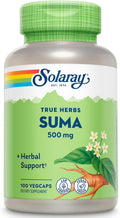 SOLARAY Raíz de Suma 500mg | Adaptógeno para el Estrés y la Inmunidad | 100 Cápsulas Veganas
