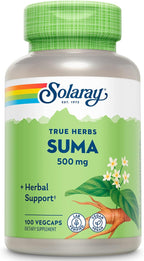 SOLARAY Raíz de Suma 500mg | Adaptógeno para el Estrés y la Inmunidad | 100 Cápsulas Veganas