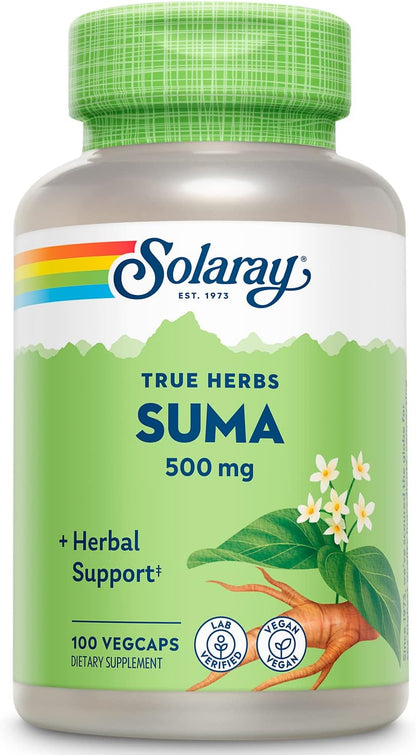 SOLARAY Raíz de Suma 500mg | Adaptógeno para el Estrés y la Inmunidad | 100 Cápsulas Veganas – Image 1