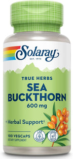 Solaray Espino Amarillo (Sea Buckthorn) 600mg, 100 Cápsulas Vegetales
