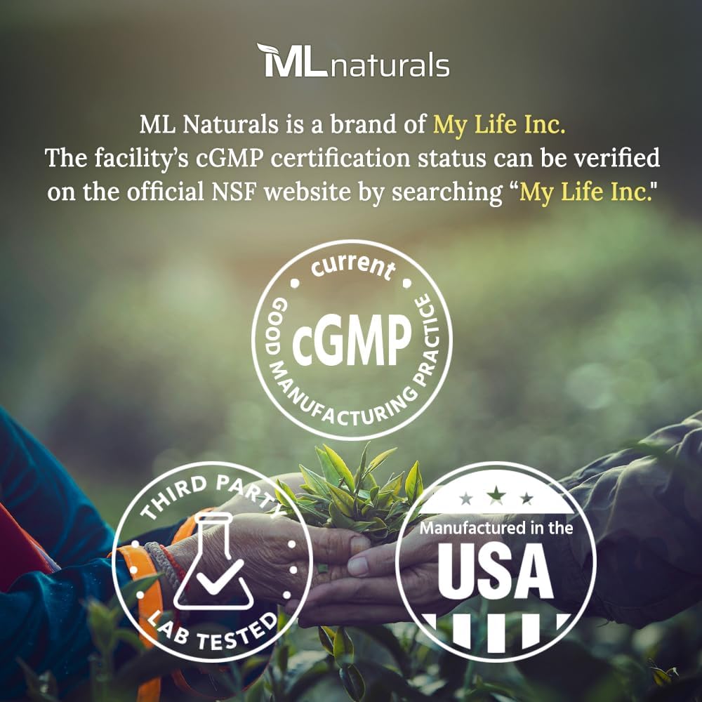 ML Naturals Biotina 10,000 mcg – 360 Cápsulas Vegetales – Cabello, Piel y Uñas – Energía