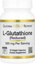 California Gold Nutrition L-Glutathione (Reduced), 500 mg, 30 Cápsulas Veganas