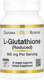California Gold Nutrition L-Glutathione (Reduced), 500 mg, 30 Cápsulas Veganas
