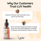 LUV Health Flow Drops - Hongos Adaptógenos para Energía y Concentración, 30 Dosis