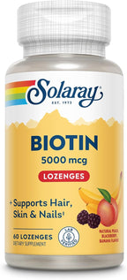 SOLARAY Biotina 5000 mcg - 60 Pastillas de Disolución Lenta
