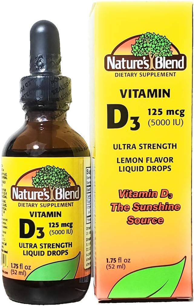 Nature's Blend Vitamina D3 en Gotas, 5000 UI