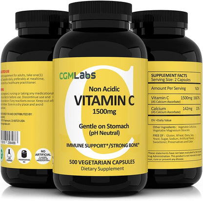 CGMLABS Vitamina C No Ácida 1500mg con – La protección de las células frente al daño oxidativo. – Image 9