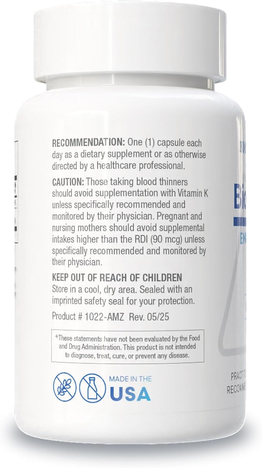 BIOTICS RESEARCH Bio-DK Caps – Vitamina D3 y K2 Emulsificada (60 Cápsulas)